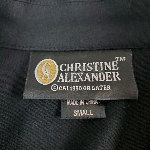 Christine Alexander Womens Black Rhinestone Studded Drawstring Waist Jacket Sz S - Picture 4 of 8